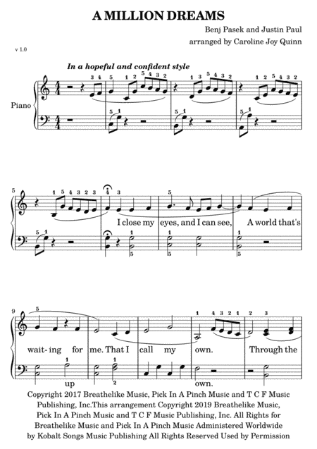 A Million Dreams (arr. Caroline Quinn)