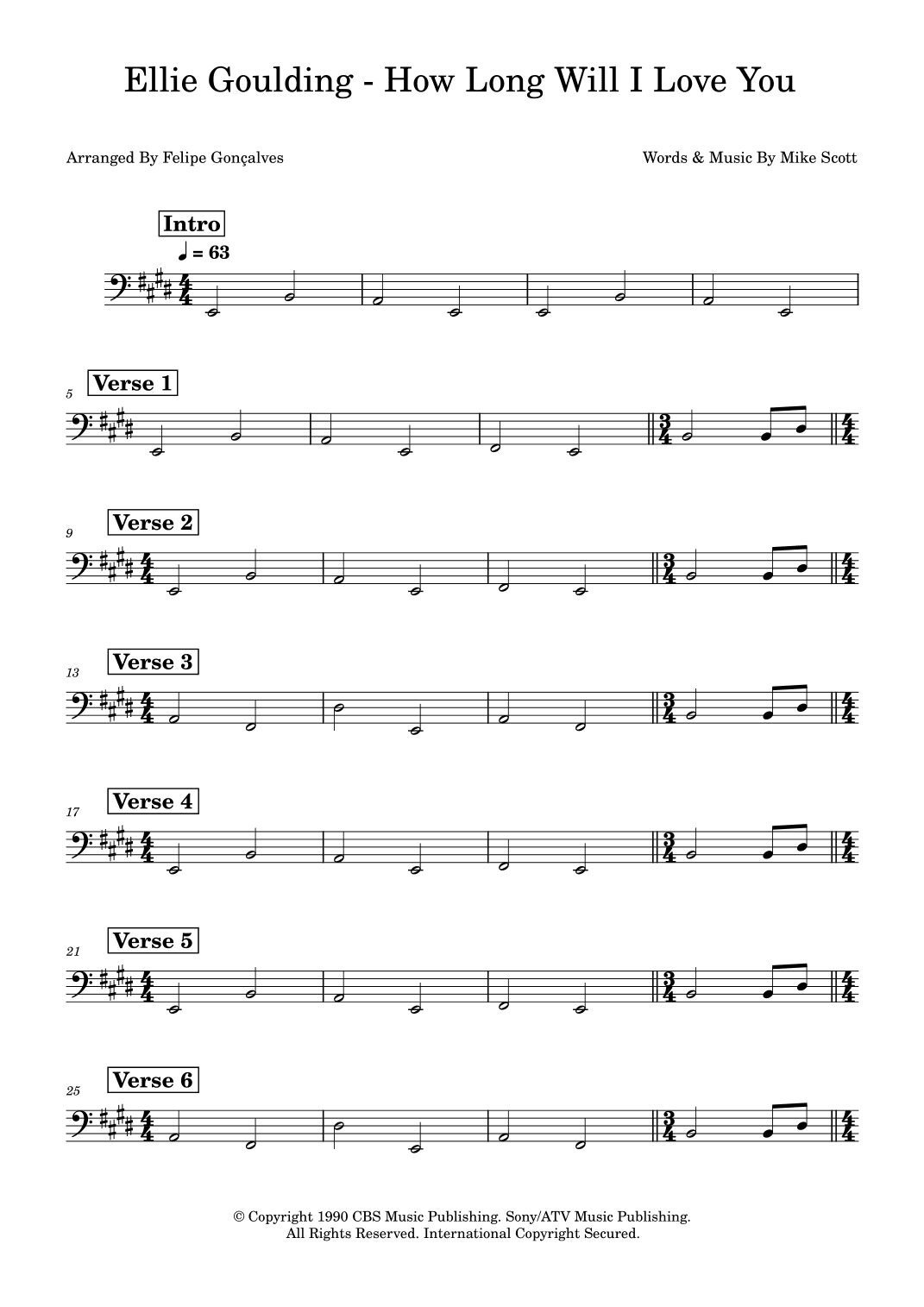 How Long Will I Love You (arr. Felipe Gonçalves)