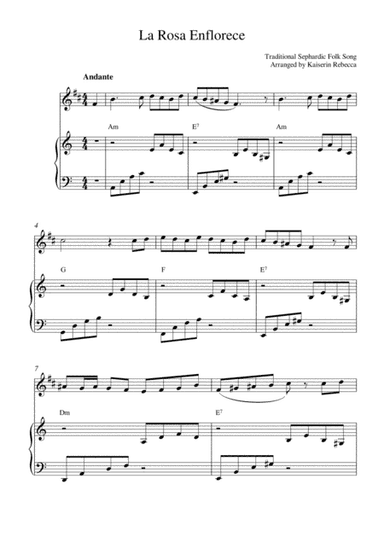 La Rosa Enflorece (The Rose Flowers) (arr. Kaiserin Rebecca)