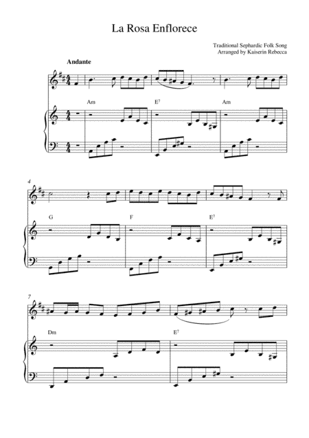 La Rosa Enflorece (The Rose Flowers) (arr. Kaiserin Rebecca)