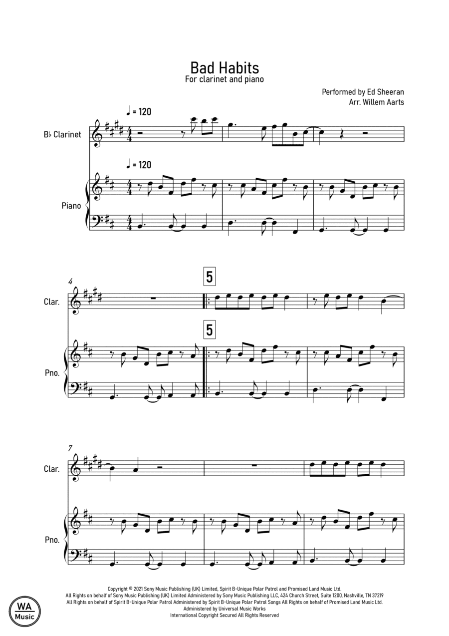 Bad Habits (arr. Willem Aarts)
