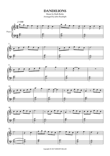 Dandelions (arr. John Rudolph)