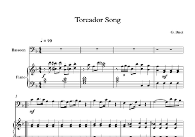 Toreador Song - Georges Bizet (Bassoon + Piano) (arr. Digital Book Music)