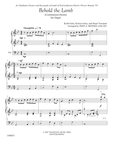 Behold The Lamb (communion Hymn) (arr. John A. Behnke)