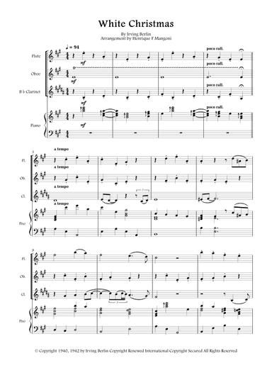 White Christmas (arr. Henrique F Mangoni)