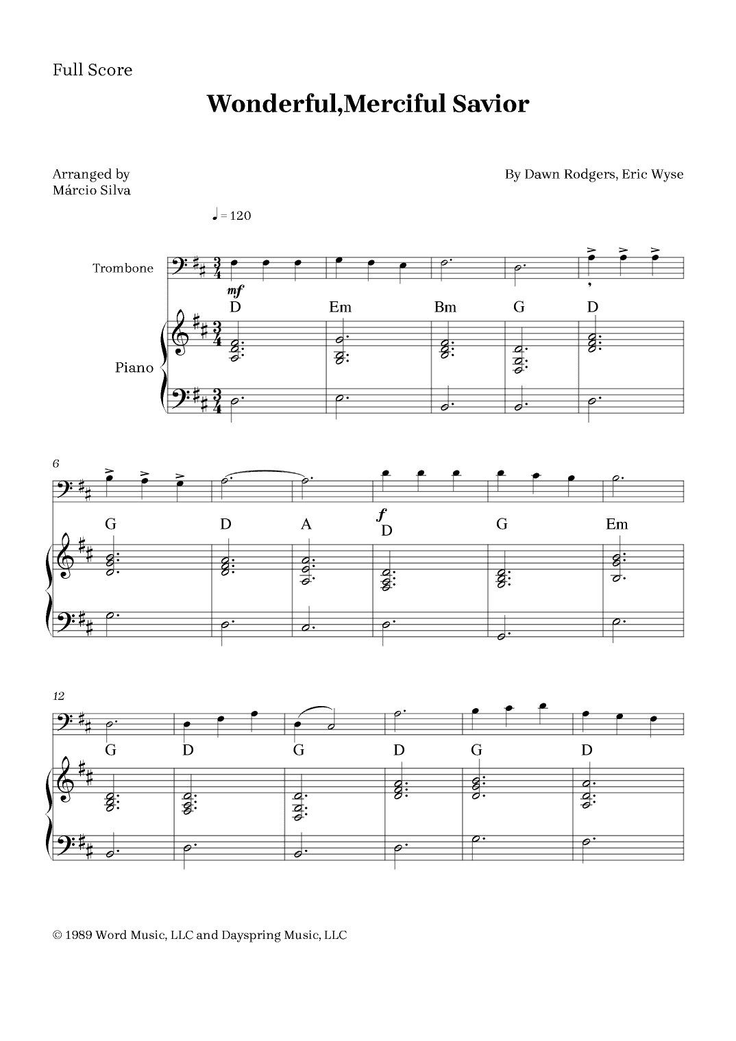 Wonderful, Merciful Savior (arr. Márcio Silva)