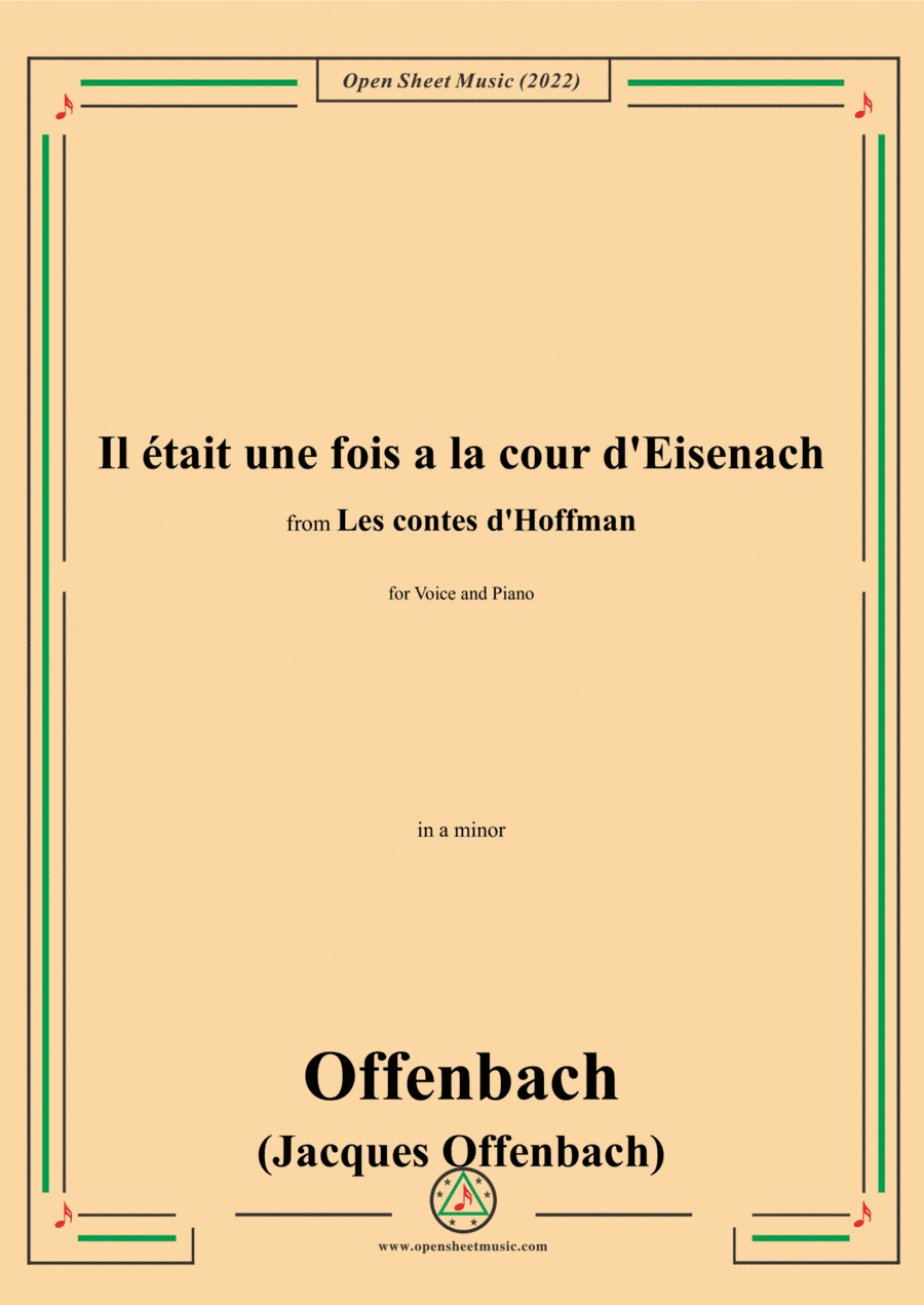 Offenbach-Il était une fois a la cour d'Eisenach,in a minor,for Voice and Piano (arr. Open Cloud)