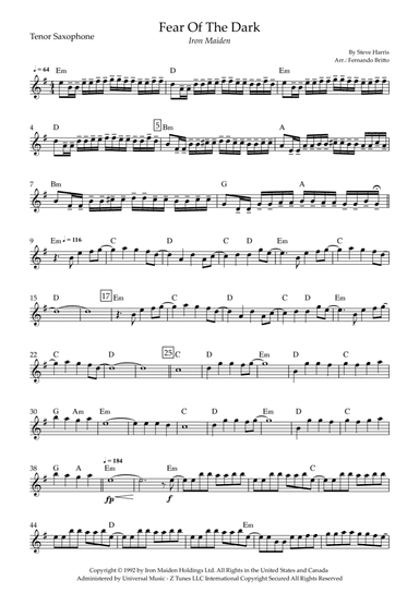 Fear Of The Dark (arr. Fernando Britto)