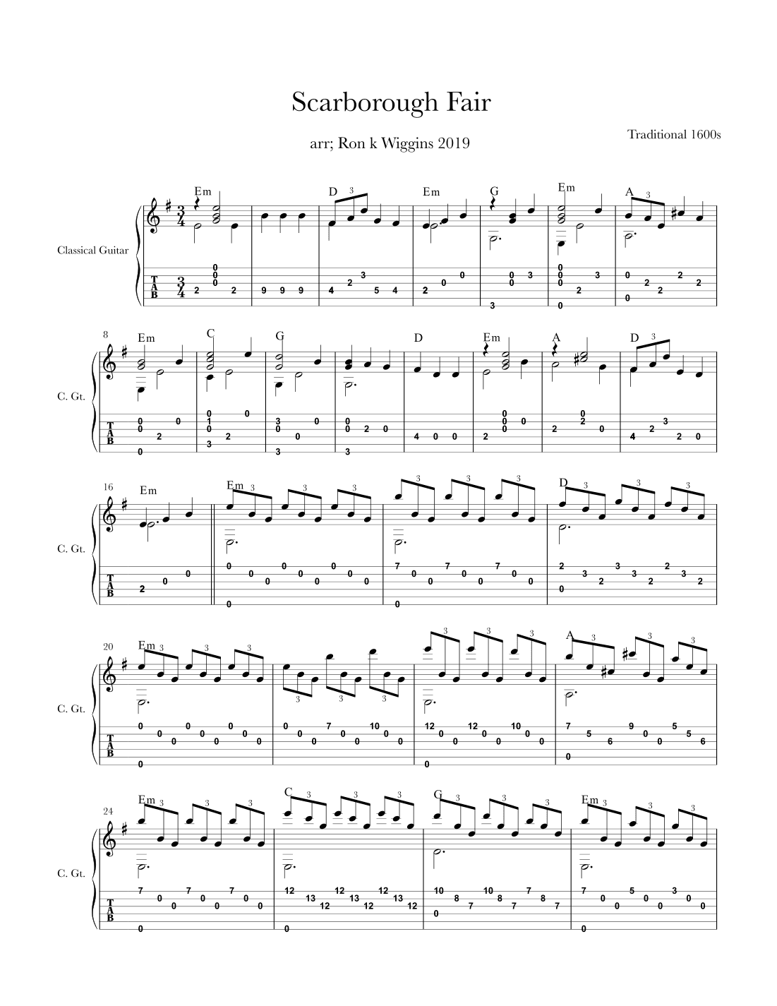 Scarborough Fair (arr. Ron k Wiggins)