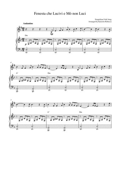 Fenesta che Lucivi e Mò non Luci (arr. Kaiserin Rebecca)