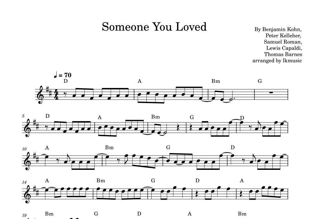 Someone You Loved (arr. Lkmusic)