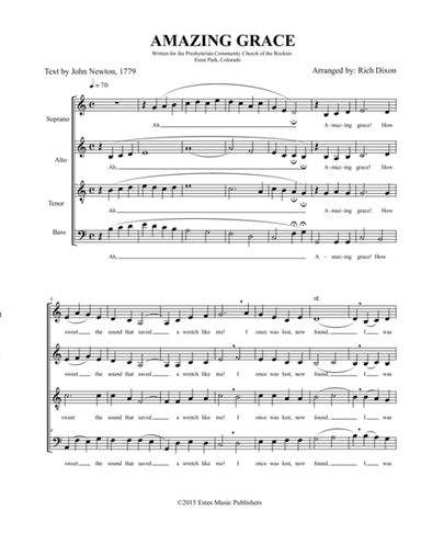 Amazing Grace for SATB (arr. J. Richard Dixon)