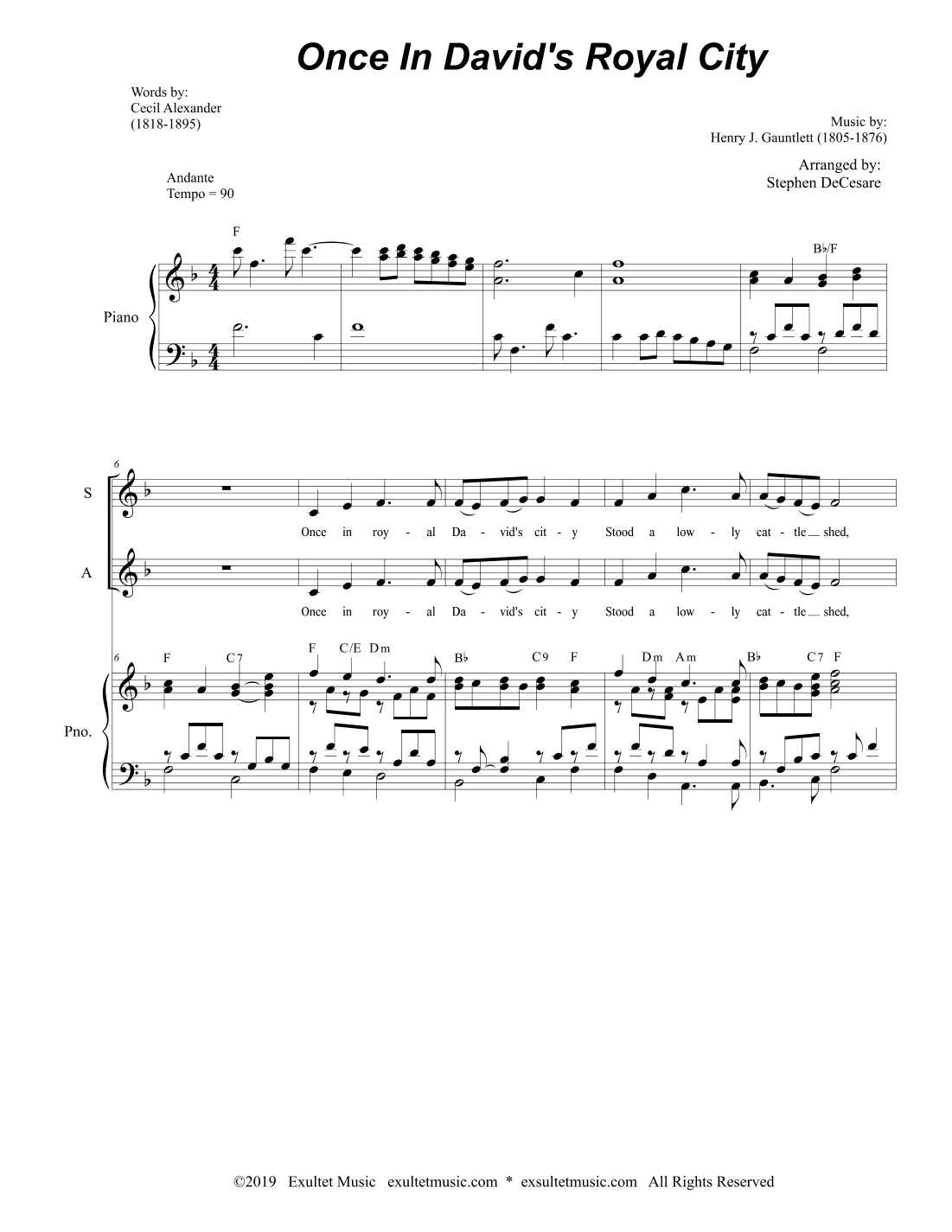 Once In Royal David's City (SAB) (arr. Stephen DeCesare)