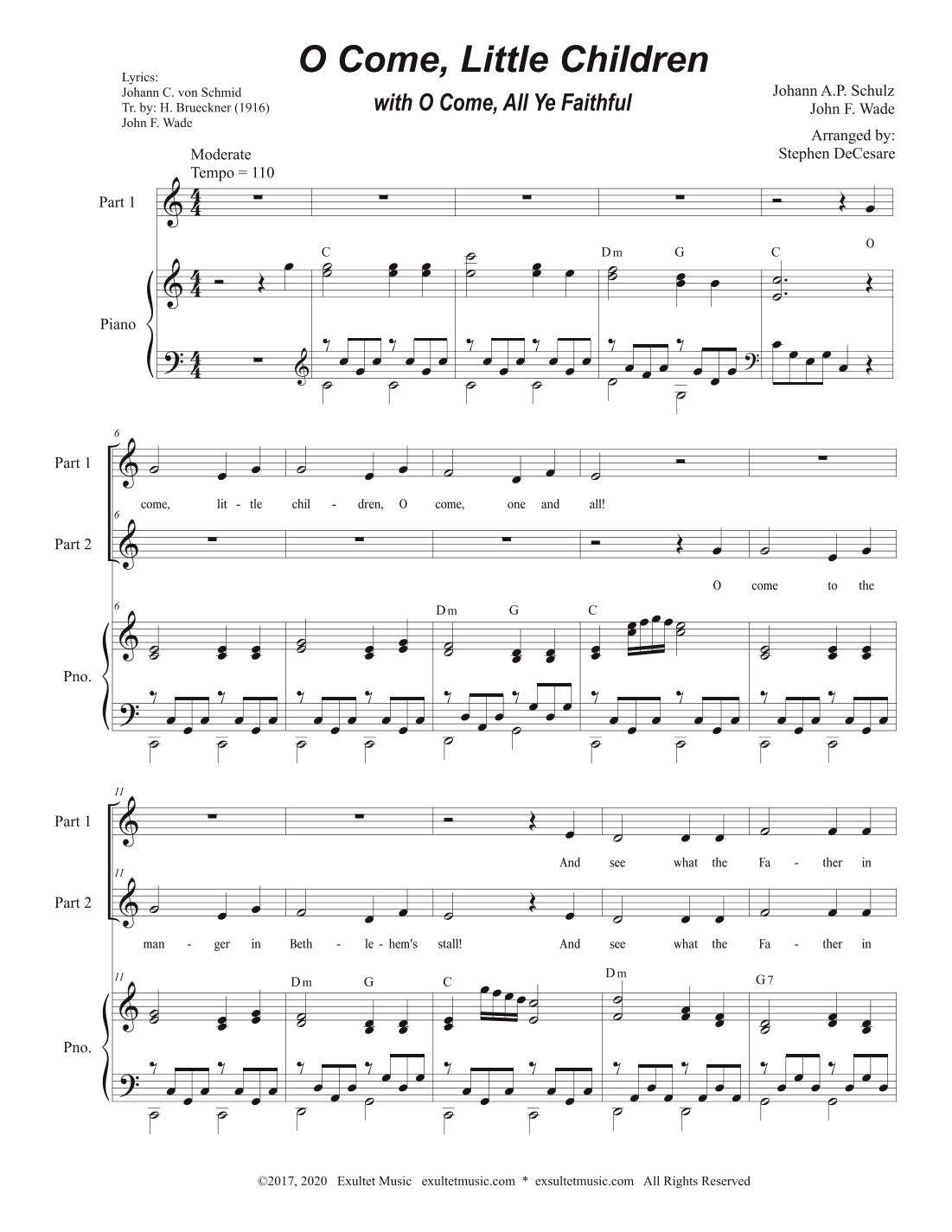 O Come, Little Children (with "O Come, All Ye Faithful") (2-part choir) (arr. Stephen DeCesare)