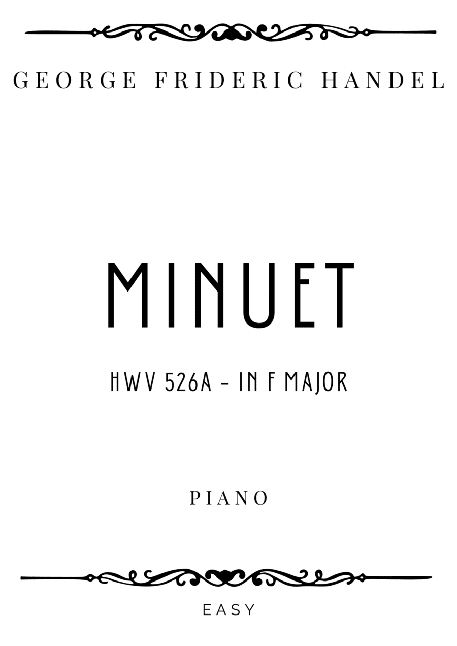 Handel - Minuet in F Major (HWV 516a) - Easy (arr. Piacere Music Sheets)