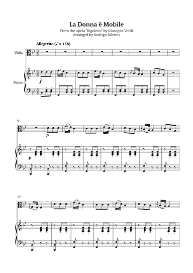 La Donna è Mobile (arr. Rodrigo Faleiros)