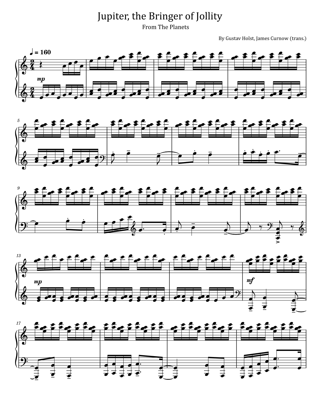 Jupiter: The Bringer Of Jollity (arr. poon)