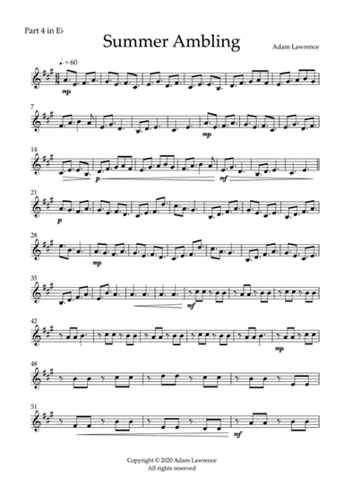 Summer Ambling - 4 Part Brass - PART 4 in Eb