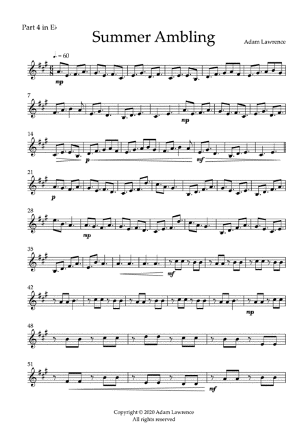 Summer Ambling - 4 Part Brass - PART 4 in Eb