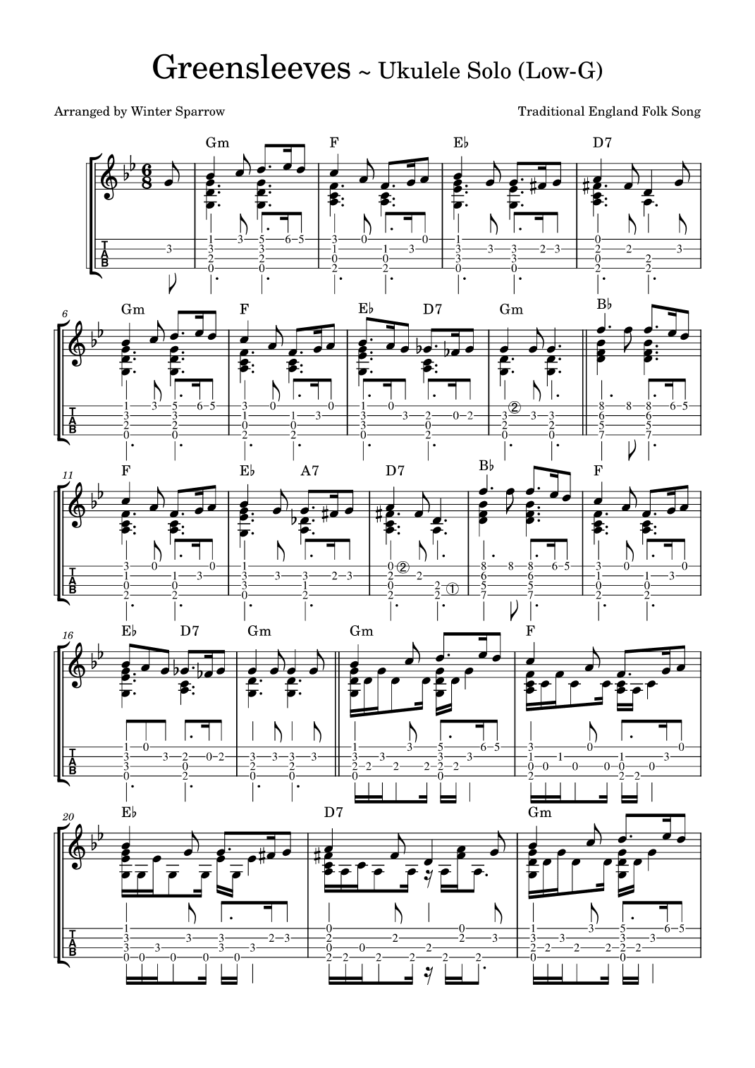 Greensleeves (arr. Winter Sparrow)