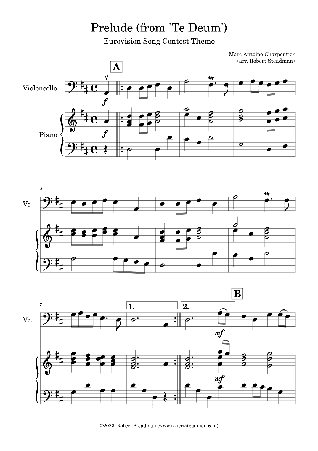 Prelude (from 'Te Deum') - EUROVISION SONG CONTEST THEME (arr. Robert Steadman)