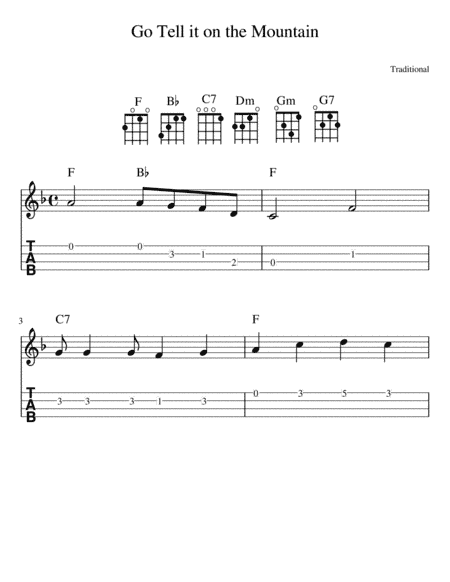 Go Tell it on the Mountain (Ukulele) (arr. Randy McGravey)