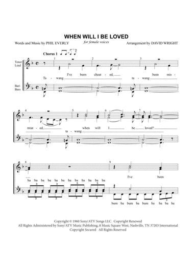 When Will I Be Loved (arr. David Wright)