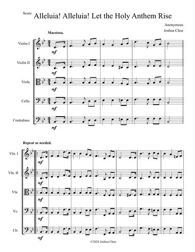 Alleluia! Alleluia! Let the Holy Anthem Rise (arr. Joshua Choe)