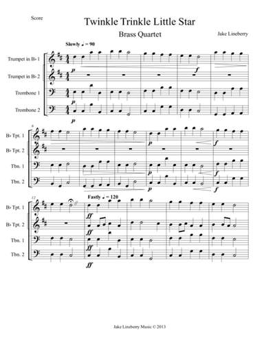 Twinkle Twinkle Little Star (arr. Jake Lineberry)