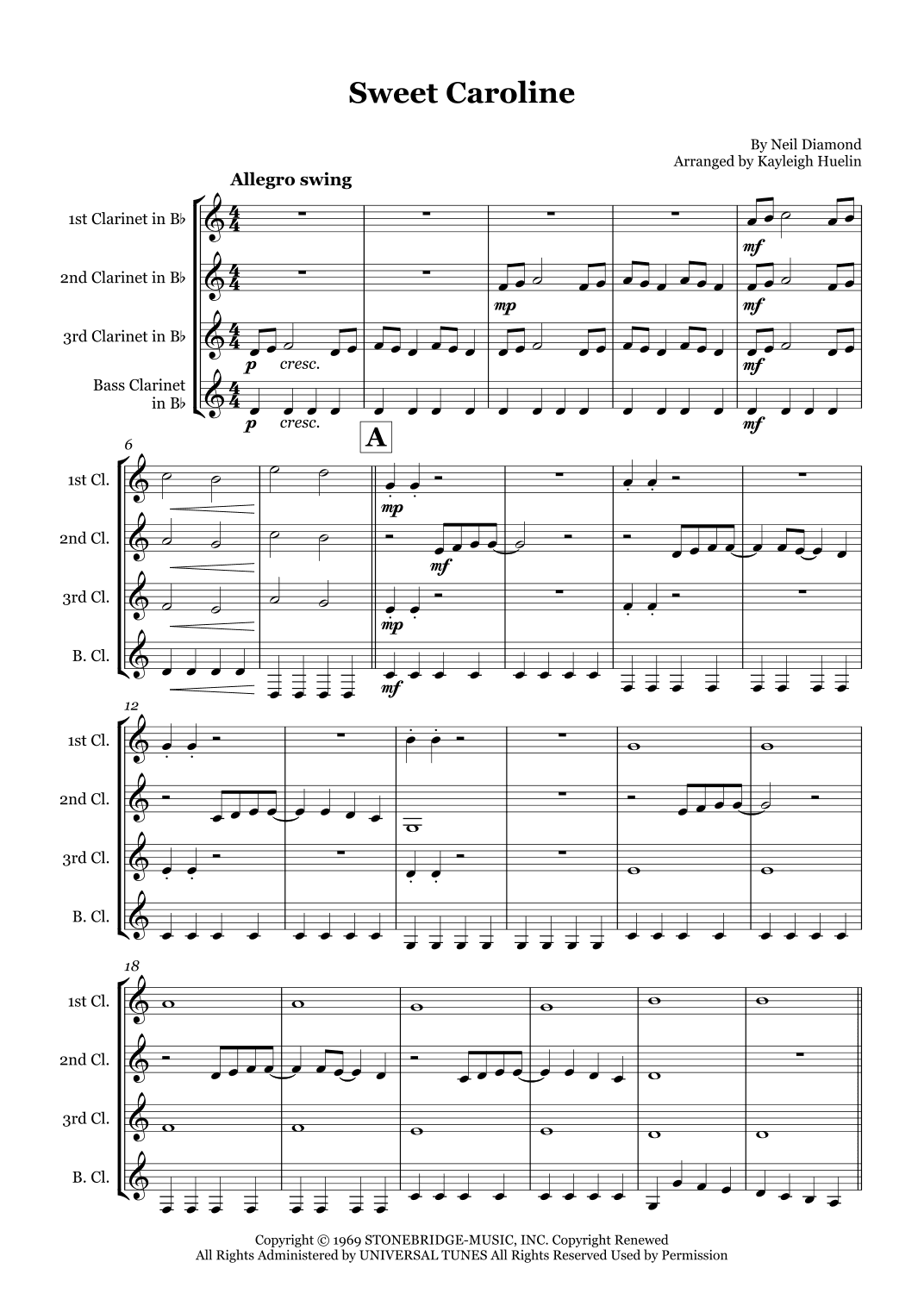 Sweet Caroline (arr. Kayleigh Huelin)