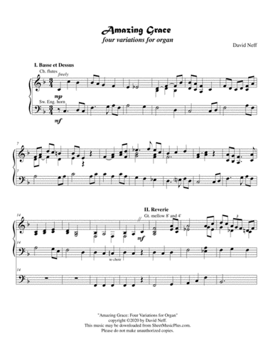 Amazing Grace: Four Variations for Organ