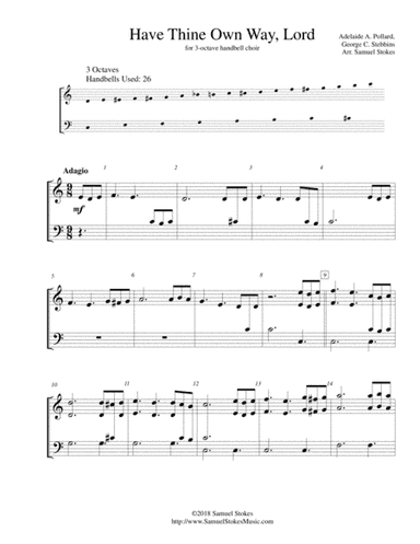 Have Thine Own Way, Lord - for 3-octave handbell choir (arr. Samuel Stokes)