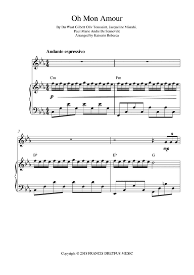 Oh Mon Amour (arr. Kaiserin Rebecca)