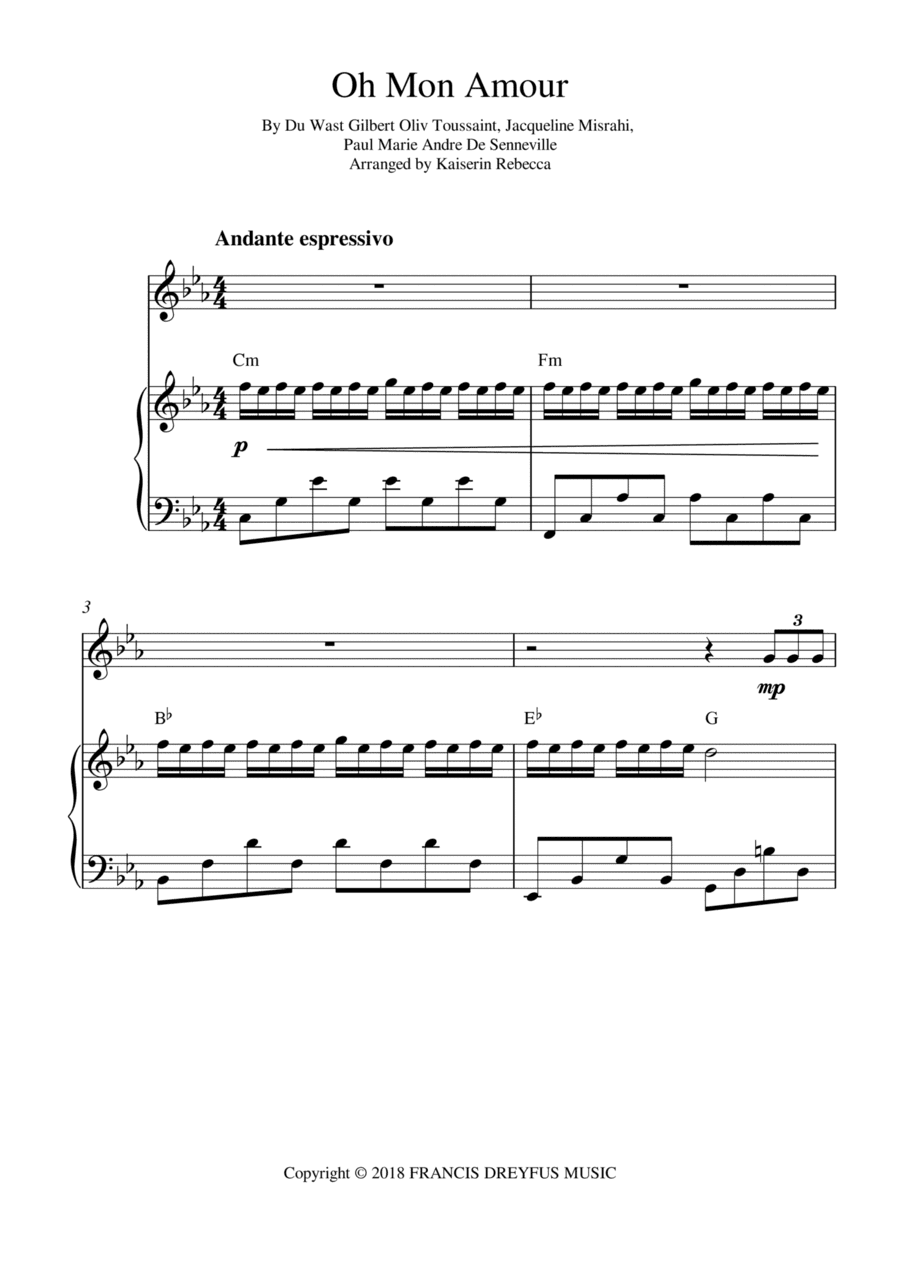 Oh Mon Amour (arr. Kaiserin Rebecca)