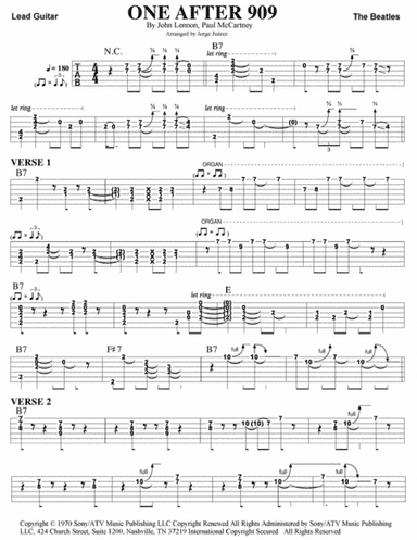 One After 909 (arr. Jorge Juárez)