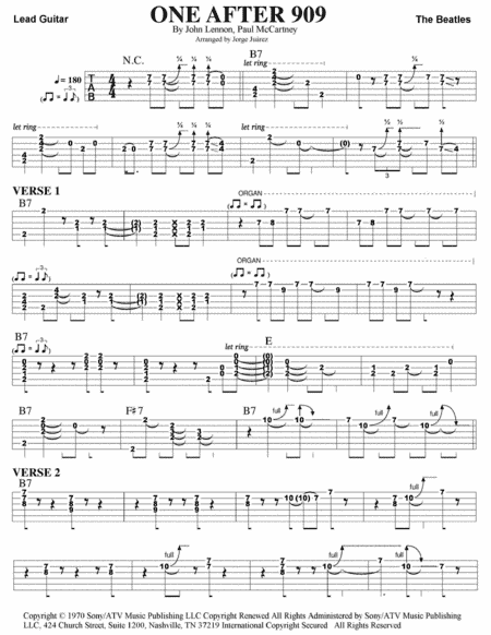 One After 909 (arr. Jorge Juárez)