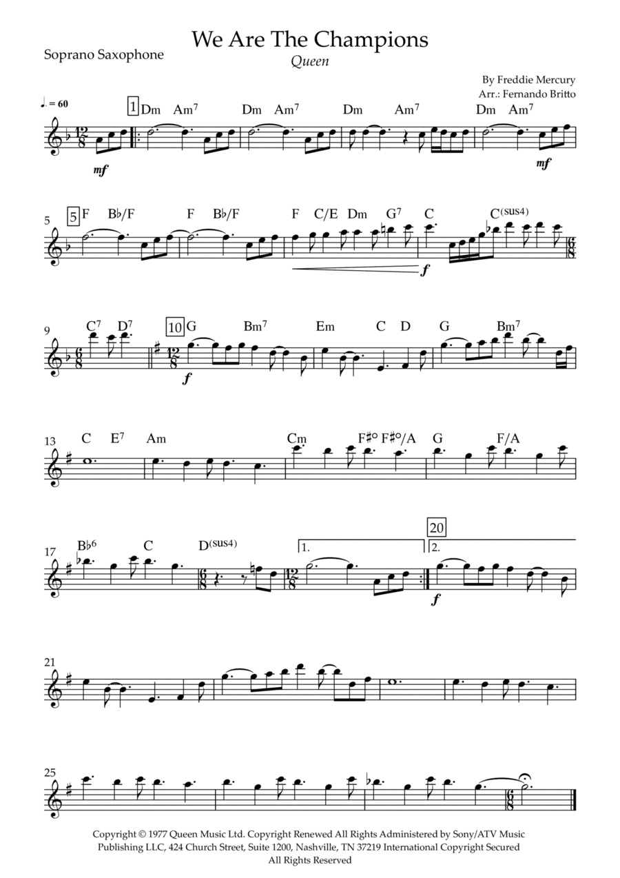 We Are The Champions (arr. Fernando Britto)