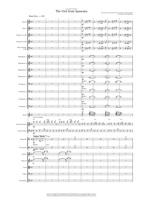The Girl From Ipanema (garôta De Ipanema) (arr. Daryl McKenzie)