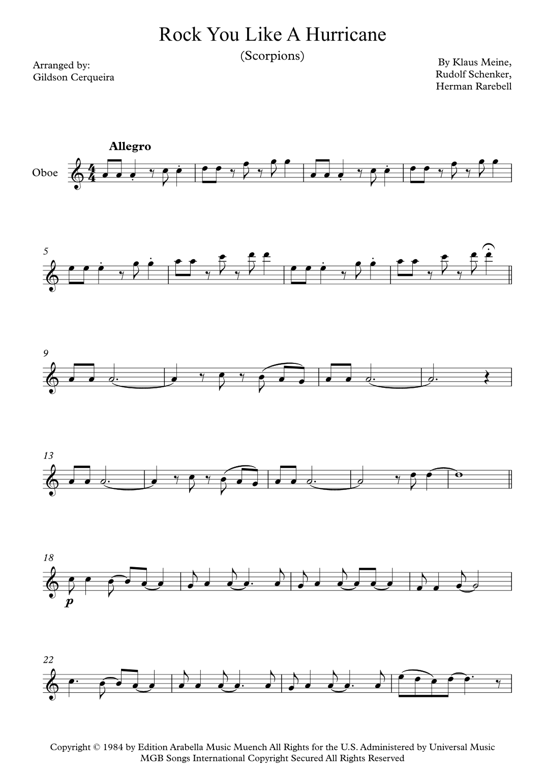 Rock You Like A Hurricane (arr. Gildson Cerqueira)