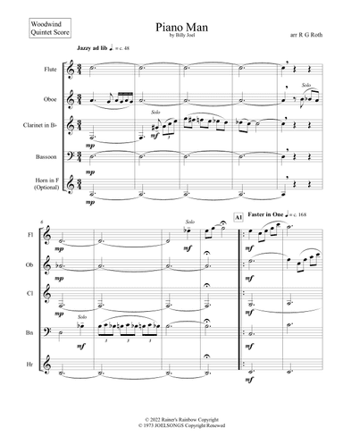 Piano Man (arr. R G Roth)