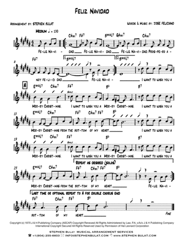 Feliz Navidad (arr. Stephen Bulat)