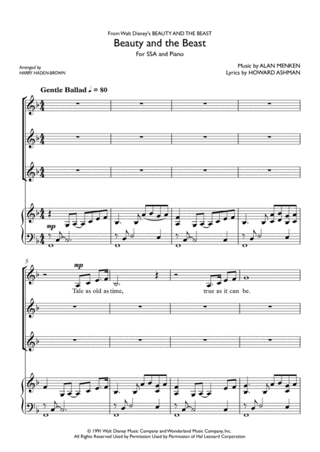 Beauty And The Beast (arr. Harry Haden-Brown)