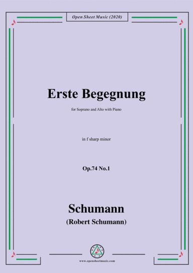 Schumann-Erste Begegnung,Op.74 No.1,in f sharp minor,for Voice and Piano (arr. MSM)