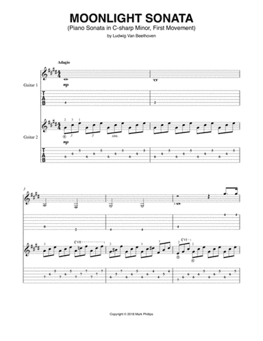 Moonlight Sonata (Piano Sonata in C-sharp MInor, First Movement) (arr. Mark Phillips)