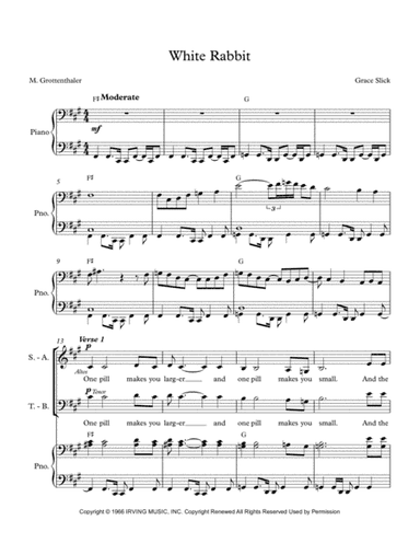 White Rabbit (arr. Margaret Grottenthaler for newchoir)