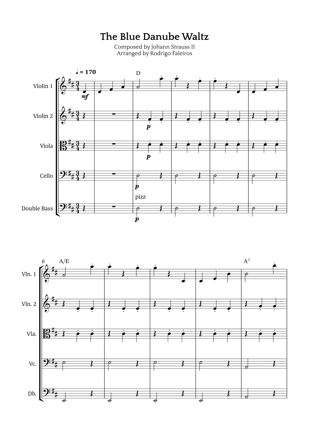 The Blue Danube Waltz (arr. Rodrigo Faleiros)