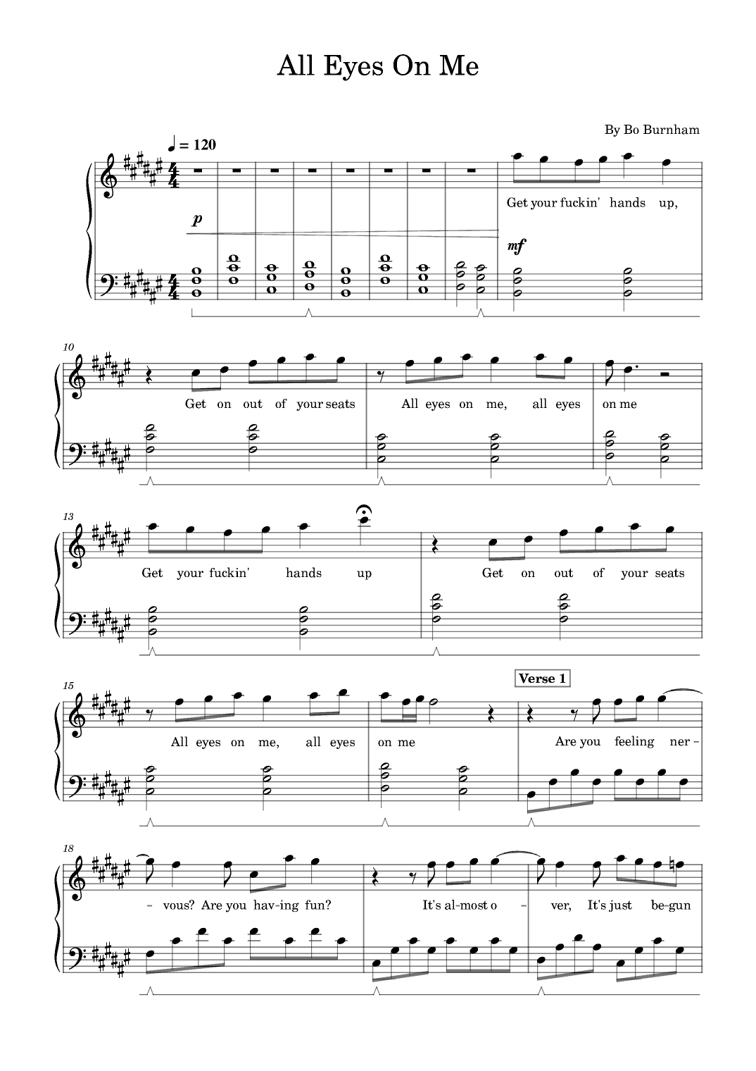 All Eyes On Me (arr. poon)