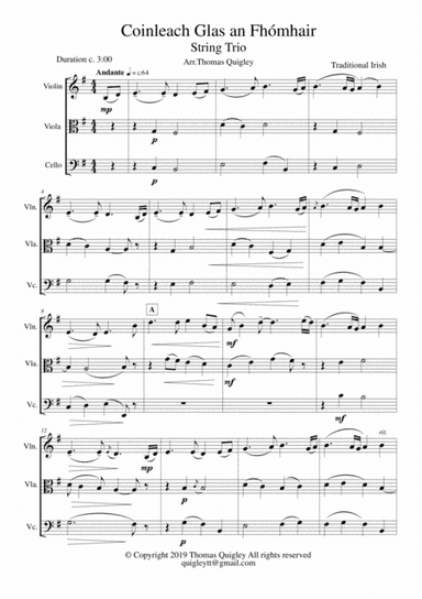 Coinleach Glas an Fhómhair (arr. Thomas Quigley)