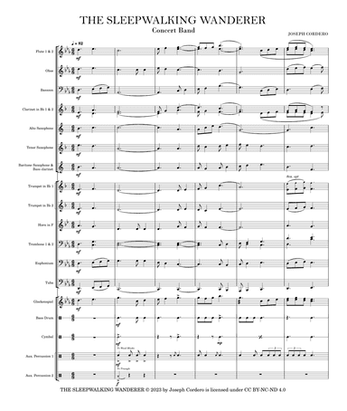 THE SLEEPWALKING WANDERER - Full score - Score Only