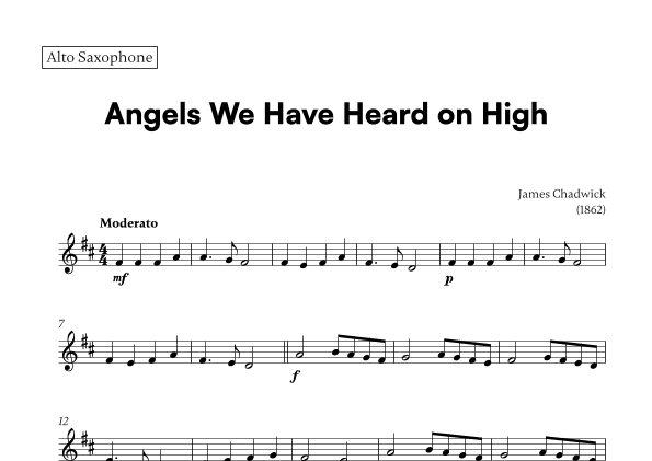Angels we have heard on high (for Alto Sax) (arr. Cadenza Editions)